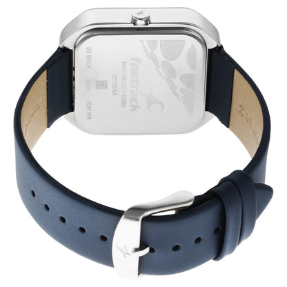 Fastrack After Dark Blue Dial Leather Strap Watch for Guys