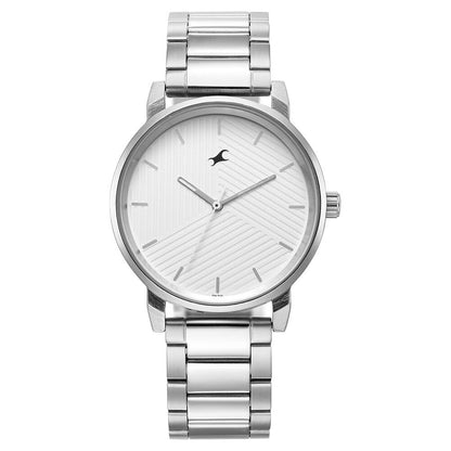 Fastrack Stunners White Dial Metal Strap Watch for Guys - image 1