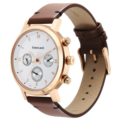Fastrack Tick Tock White Dial Watch for Guys 3287WL01