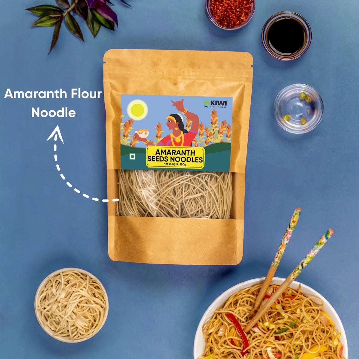 Kiwi Amaranth Seed Noodles
