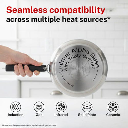 Prestige Nakshatra Alpha Svachh Stainless Steel Spillage Control Pressure Cooker 2 L Silver