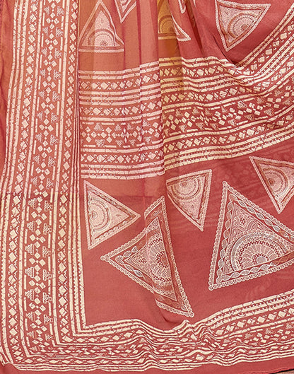 Sudathi Rose Pink Printed Georgette Saree - PUSHMYCART