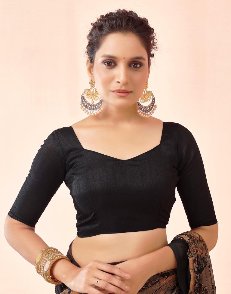 Sudathi Black Printed Georgette Saree - PUSHMYCART