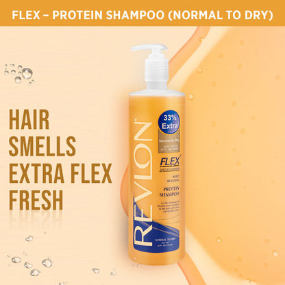 Revlon Flex Body Building Protein Shampoo-Normal To Dry 592ml
