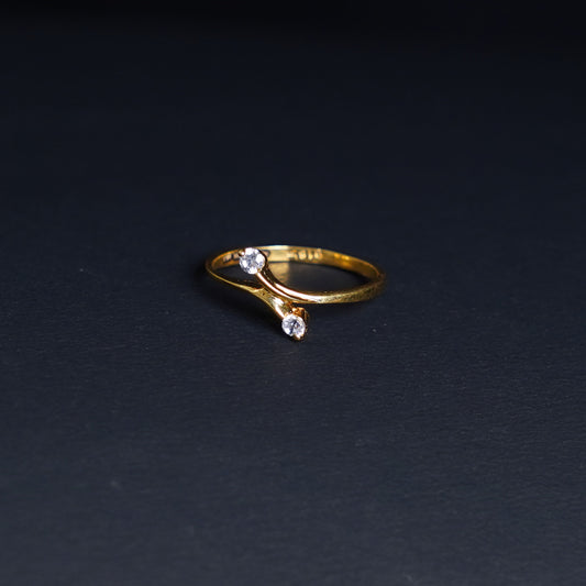 Pure Gold Cubic Zirconia Cuff Rings 1.79g