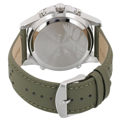 Fastrack Quartz Analog Digital Black Dial Leather Strap Watch for Guys