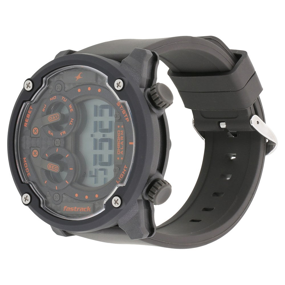 Fastrack Trendies Digital Black Dial Silicone Strap Watch for Guys