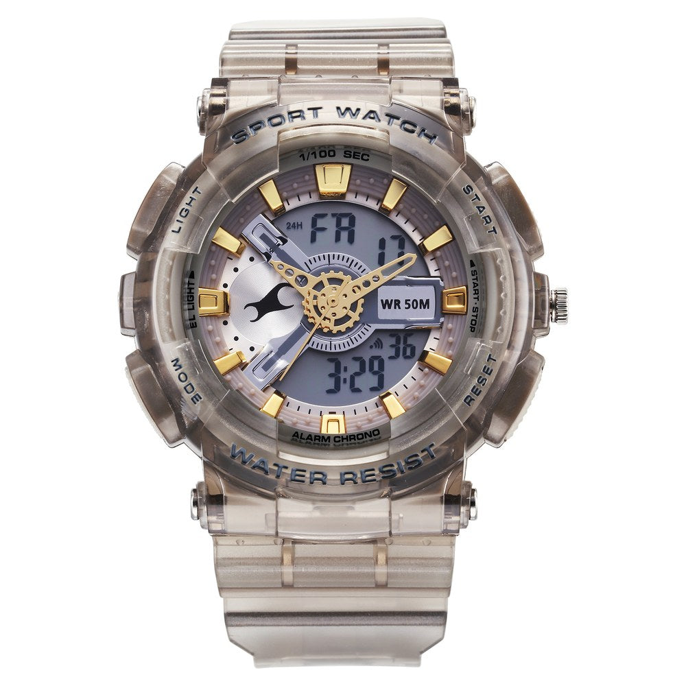 Fastrack StreetStyle Digital Dial Translucent Grey PU Strap Watch For Guys