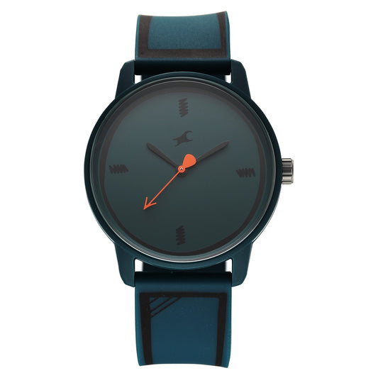Fastrack Zine Quartz Analog Green Dial Green Silicone Strap Watch For Guys