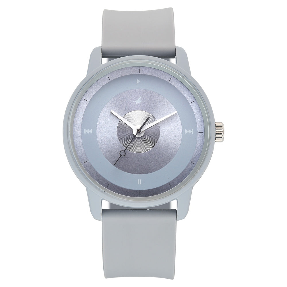 Fastrack Y2K Analog with Icy Blue Dial Silicon Strap Watch for Guys