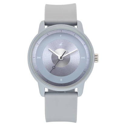 Fastrack Y2K Analog with Icy Blue Dial Silicon Strap Watch for Guys