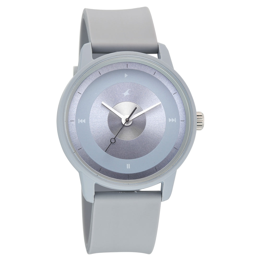 Fastrack Y2K Analog with Icy Blue Dial Silicon Strap Watch for Guys