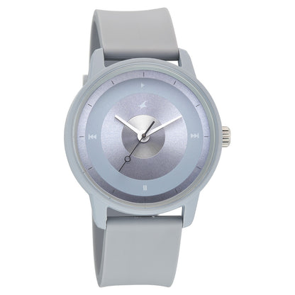 Fastrack Y2K Analog with Icy Blue Dial Silicon Strap Watch for Guys