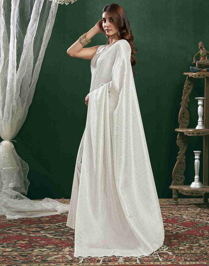 Sudathi White Woven Kanjivaram Silk Saree - PUSHMYCART