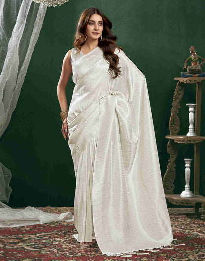 Sudathi White Woven Kanjivaram Silk Saree - PUSHMYCART