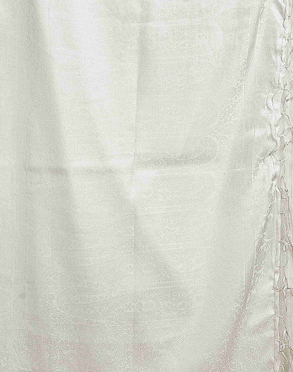 Sudathi White Woven Kanjivaram Silk Saree - PUSHMYCART
