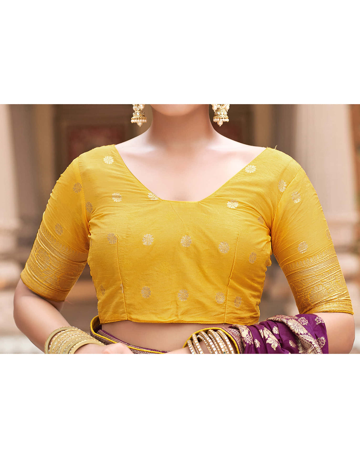 Sudathi Wine Woven Banarasi Silk Saree - PUSHMYCART