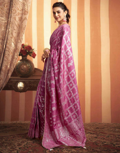 Sudathi Pink Woven Banarasi Cotton Saree - PUSHMYCART