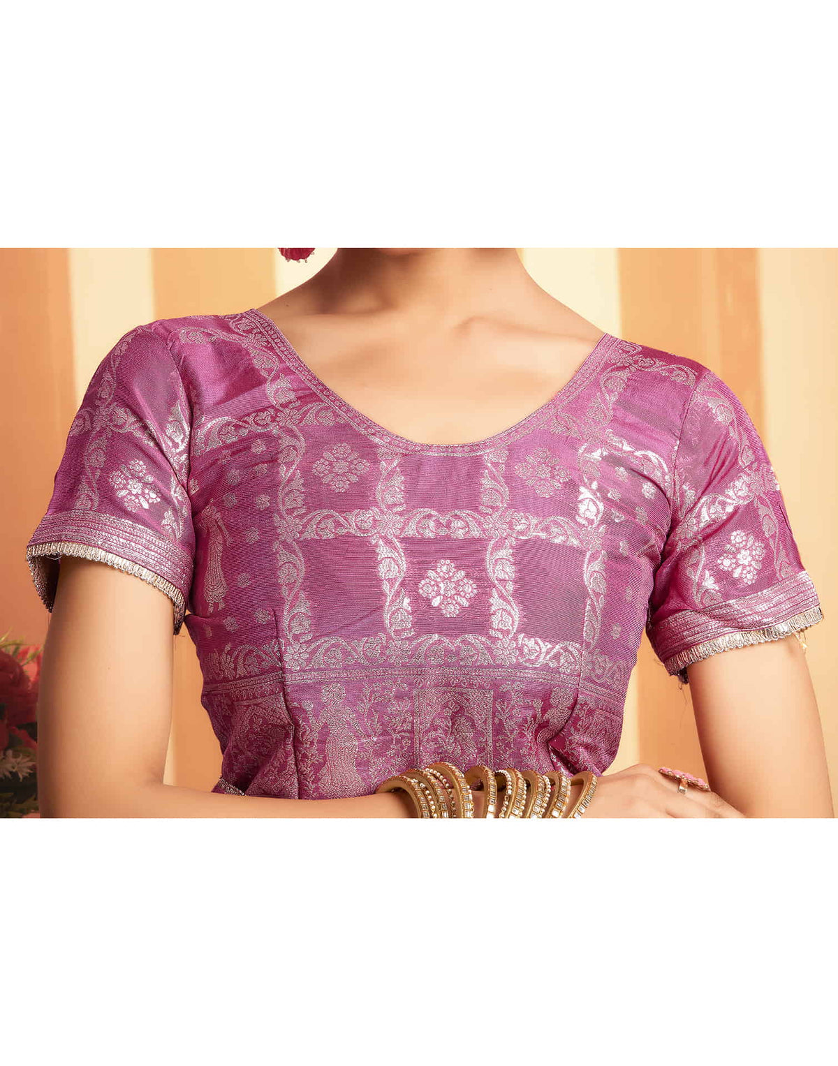 Sudathi Pink Woven Banarasi Cotton Saree - PUSHMYCART