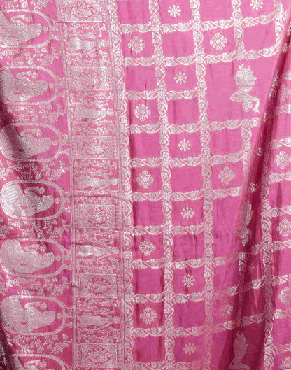 Sudathi Pink Woven Banarasi Cotton Saree - PUSHMYCART