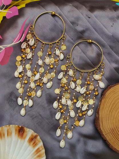 Advika Creations White Beaded Hoop Bridal Kaleeras Set of 2