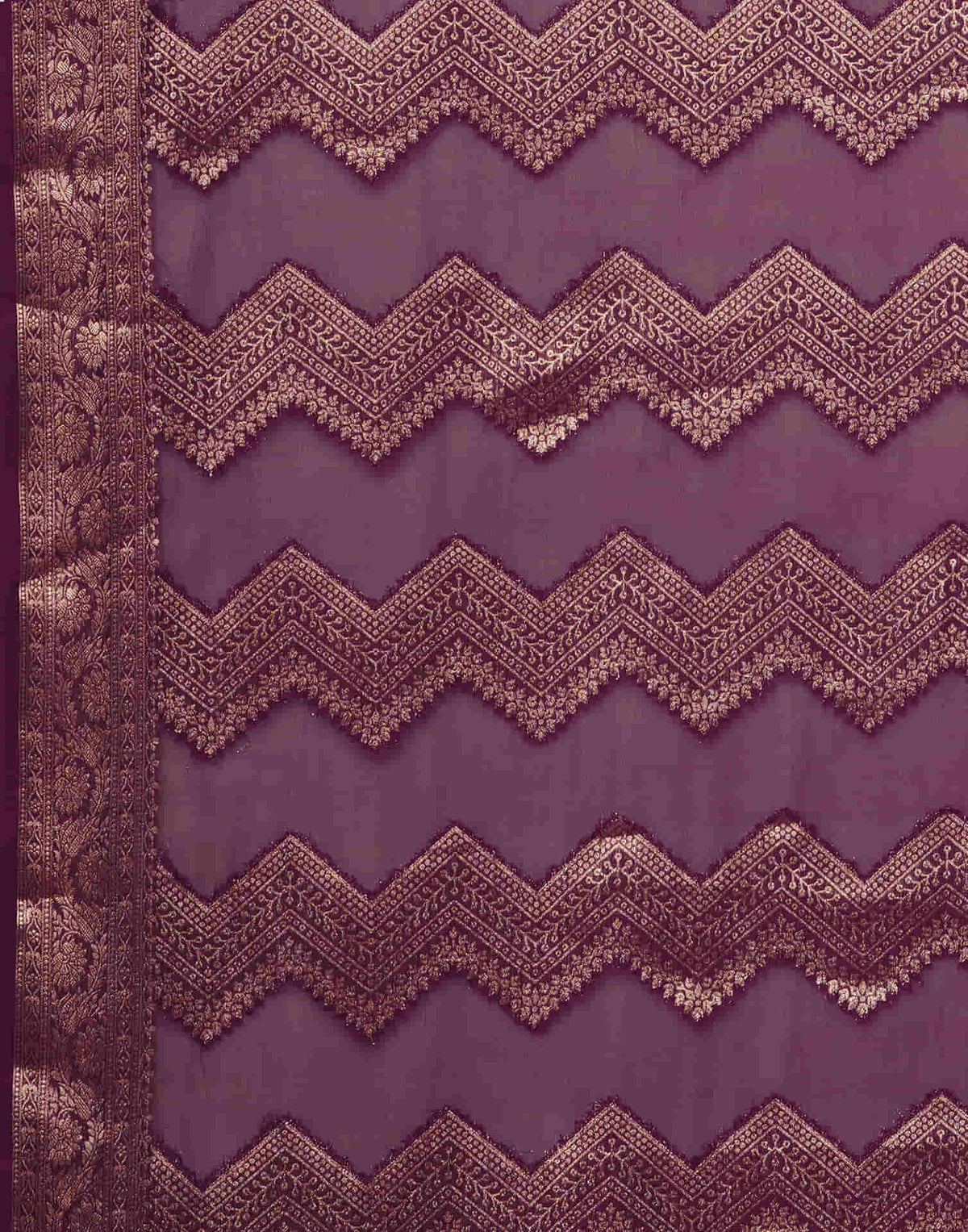 Sudathi Wine Woven Banarasi Georgette Saree - PUSHMYCART