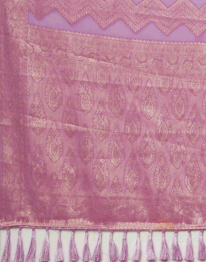Sudathi Light Purple Woven Banarasi Georgette Saree - PUSHMYCART