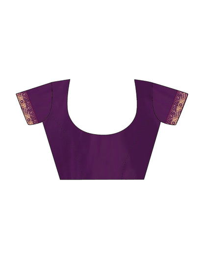 Sudathi Dark Purple Embroidery Georgette Saree - PUSHMYCART