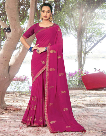 Sudathi Rani Pink Embroidery Georgette Saree