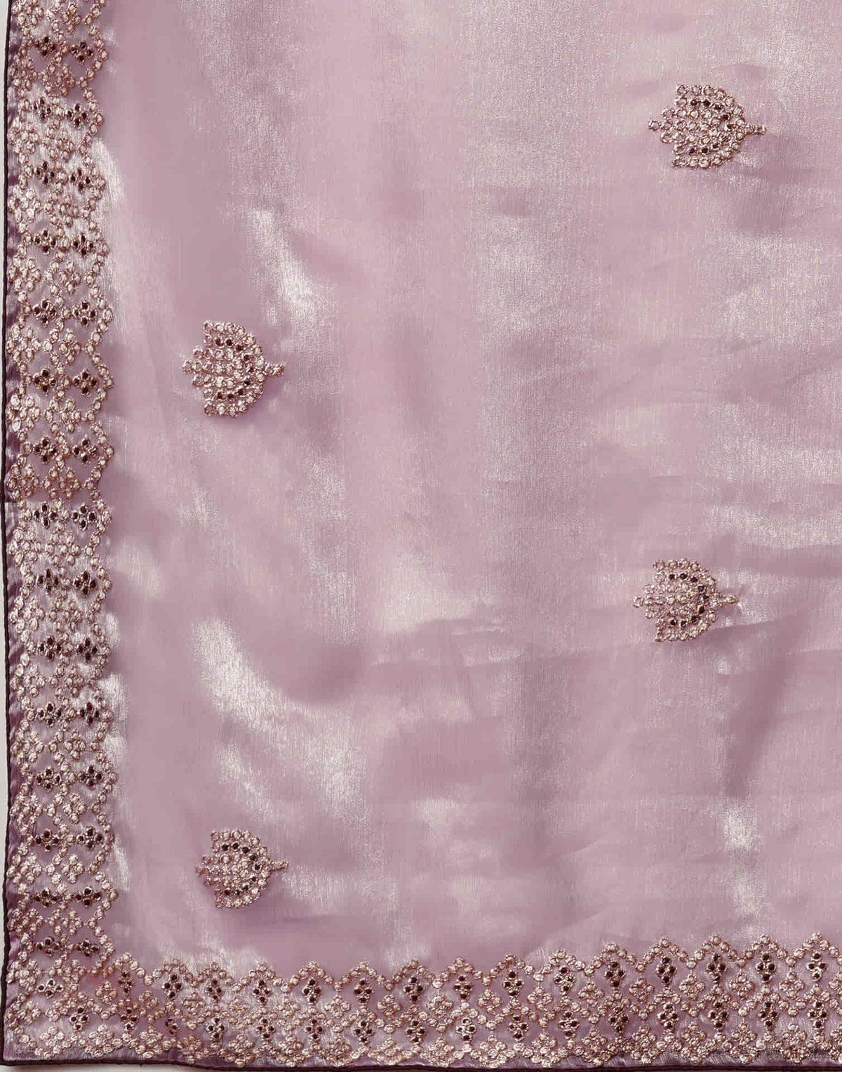 Sudathi Light Purple Embroidery Silk Saree - PUSHMYCART