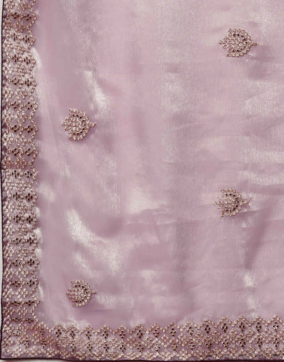 Sudathi Light Purple Embroidery Silk Saree - PUSHMYCART