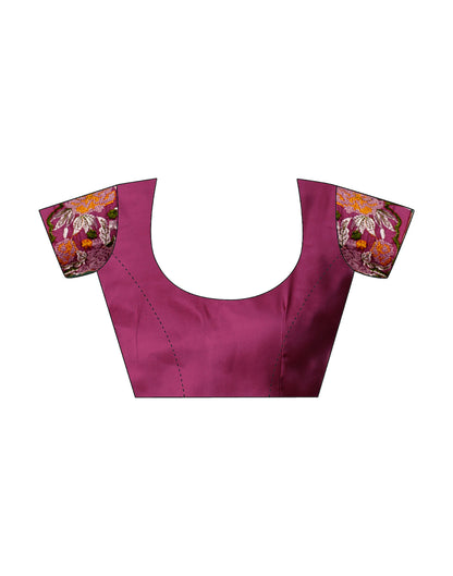 Sudathi Rani Pink Embroidery Satin Saree - PUSHMYCART