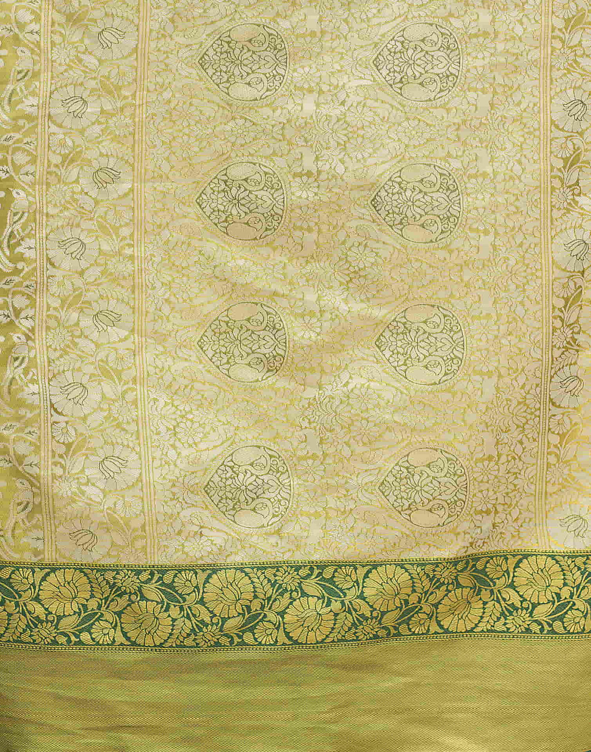 Sudathi Dark Green Woven Kanjivaram Silk Saree - PUSHMYCART