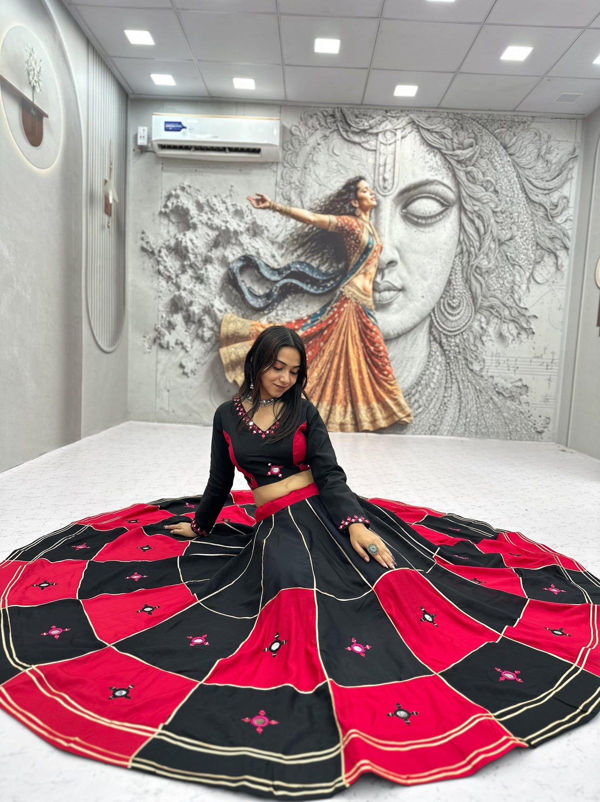 Ethenika Pure Cotton Mirror Work Designer Chaniya Choli