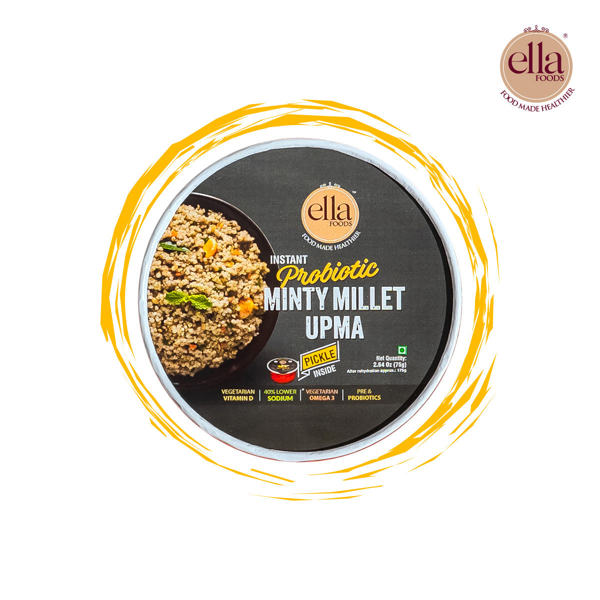 Ella Foods Probiotic Minty Millet Upma - Ready to Eat - PUSHMYCART