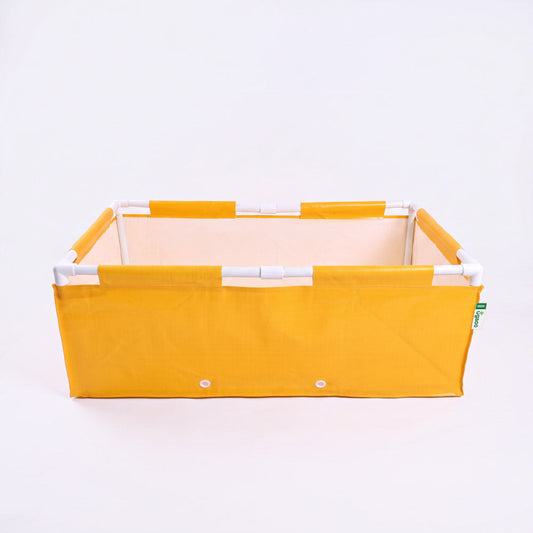 Ugaoo HDPE 360 GSM Rectangular Raised Grow Bag with Support Frame Yellow
