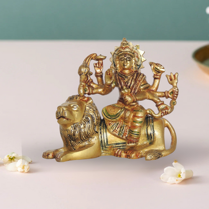 Brass Goddess Durga Superfine Idol 0.68Kg - PUSHMYCART