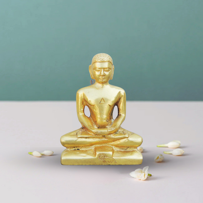 Brass Mahaveer Ji Statue 2.77Kg - PUSHMYCART