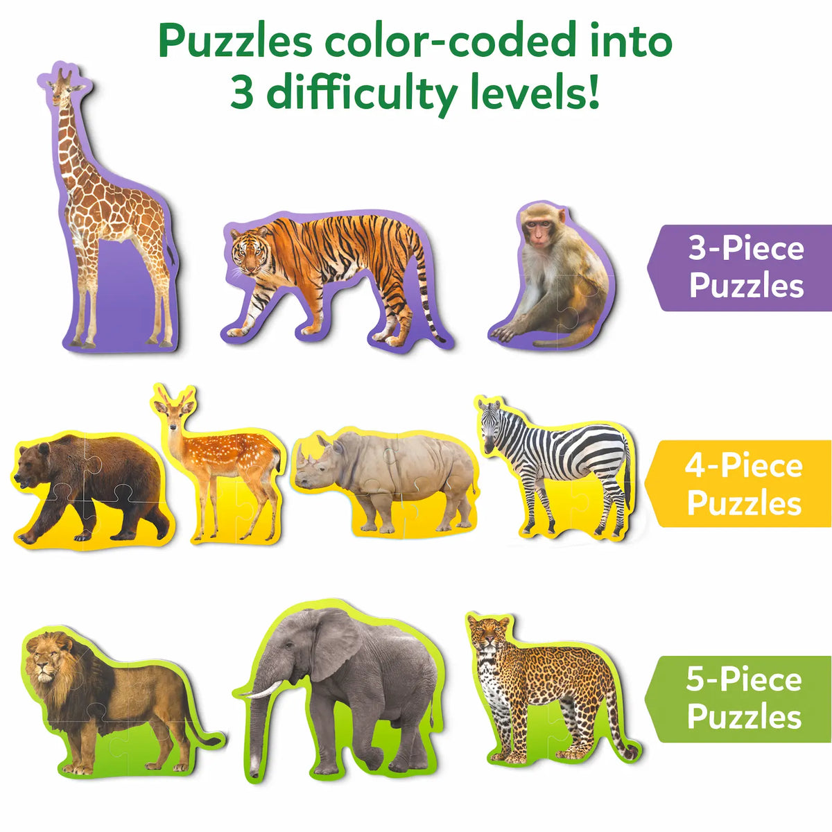 Skillmatics Step By Step Puzzle Wild Animals Ages 3 and Up