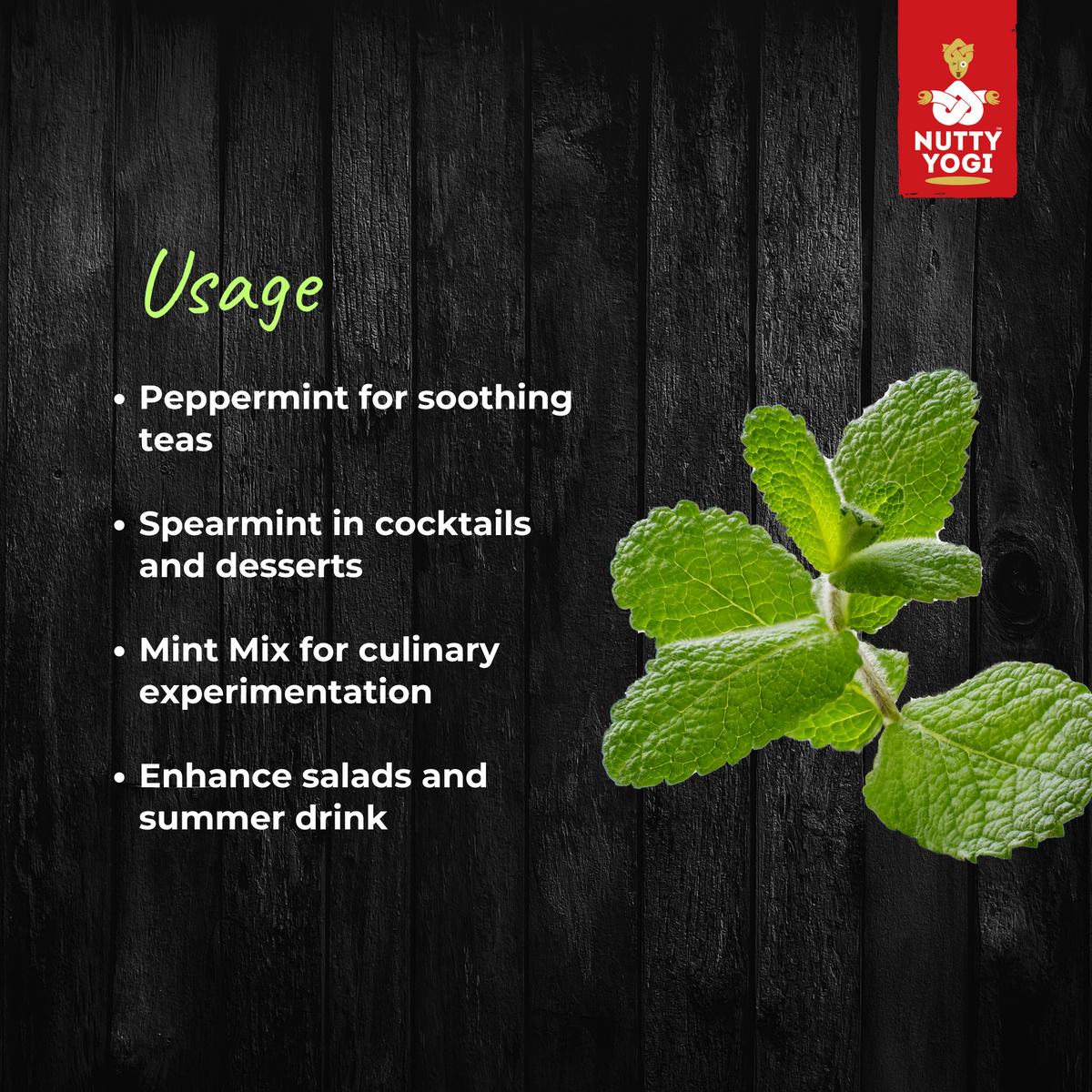 Nutty Yogi Peppermint Leaves Dried 50gm