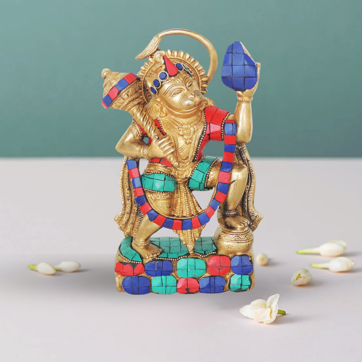 Brass Hanuman Ji Statue 2.62Kg - PUSHMYCART