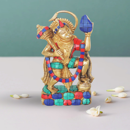 Brass Hanuman Ji Statue 2.62Kg - PUSHMYCART