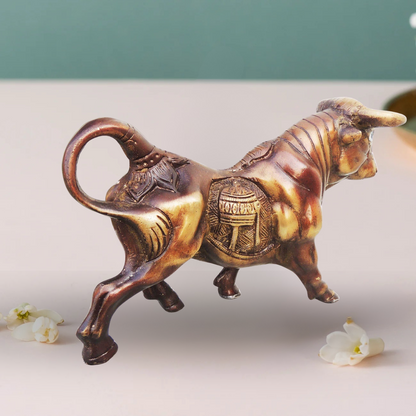 Brass Runnng Bull Statue 1.415Kg - PUSHMYCART
