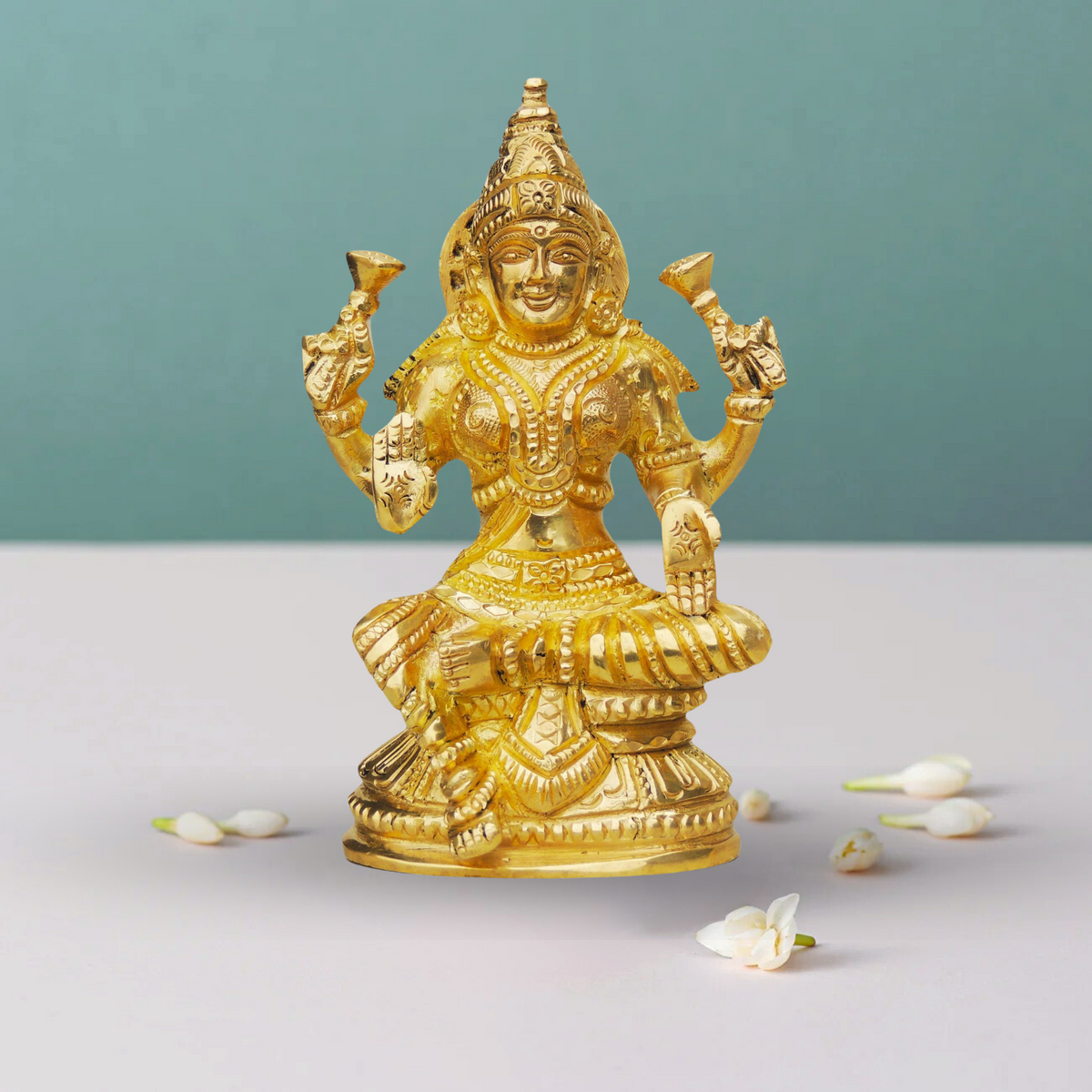 Brass Laxmi Ji Statue 0.75Kg - PUSHMYCART