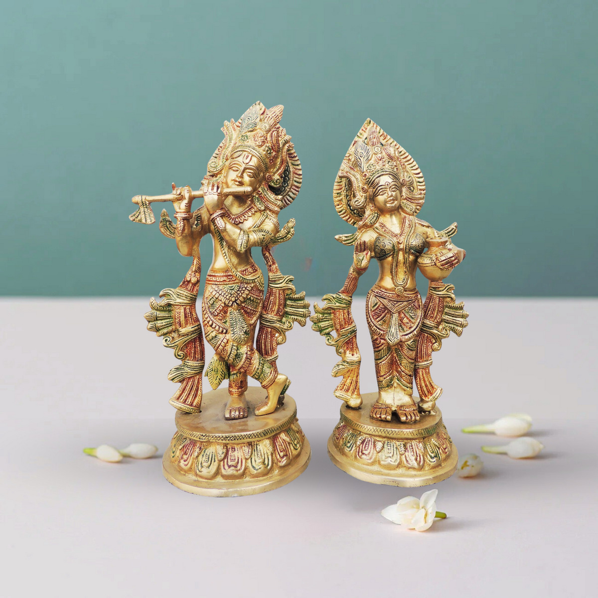 Brass Radha Krishna God Idol Statue 6.12Kg - PUSHMYCART