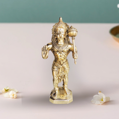Brass Hanuman Ji Statue 5.32Kg - PUSHMYCART