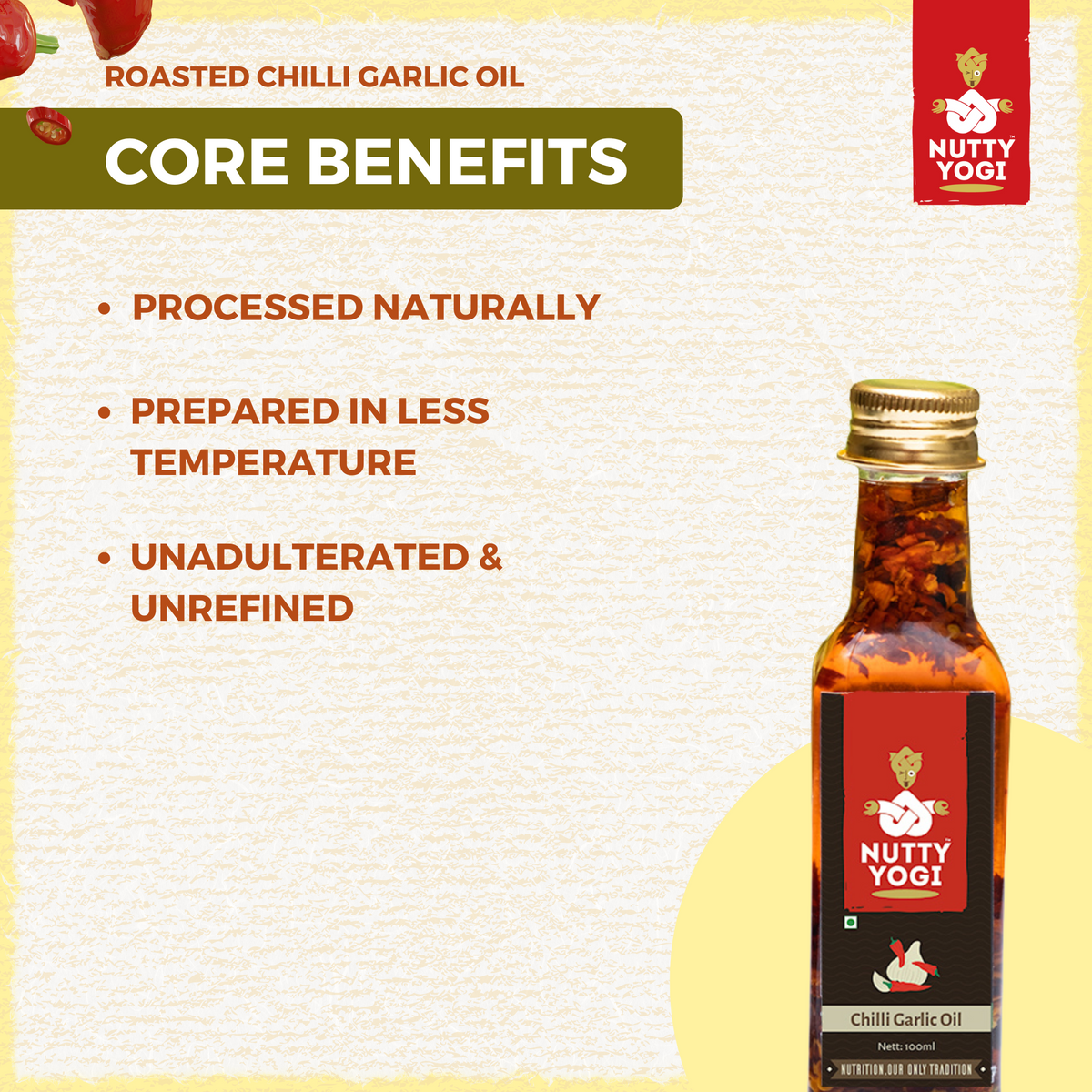 Nutty Yogi Roasted Chilli Garlic Oil 100 ml