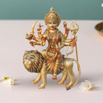 Brass Goddess Durga Superfine Idol 13.12Kg - PUSHMYCART