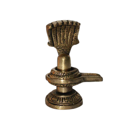 Brass Shivling with Sheshnag 175gm - PUSHMYCART