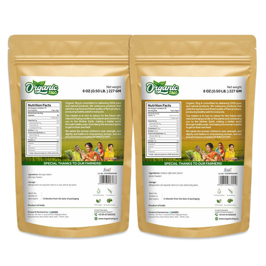 Organic Zing Moringa Powder 227g and Amla Powder 227g Combo